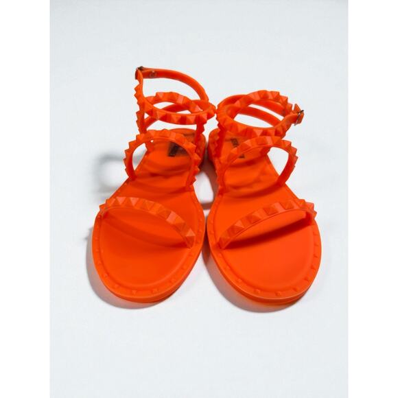 Steve Madden Travel-J Orange Studded Jelly Sandals Women’s Size 8 NIB - Picture 3 of 10